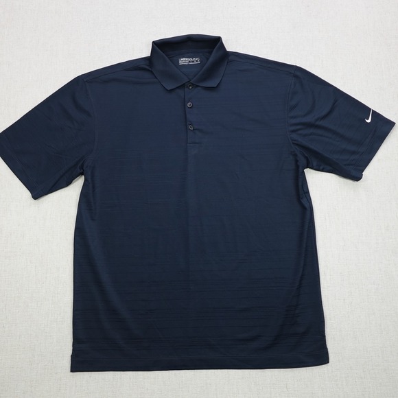 Nike Golf Polo Shirt Mens Large Blue FIT DRY Performance Lightweight Swoosh - Picture 1 of 10